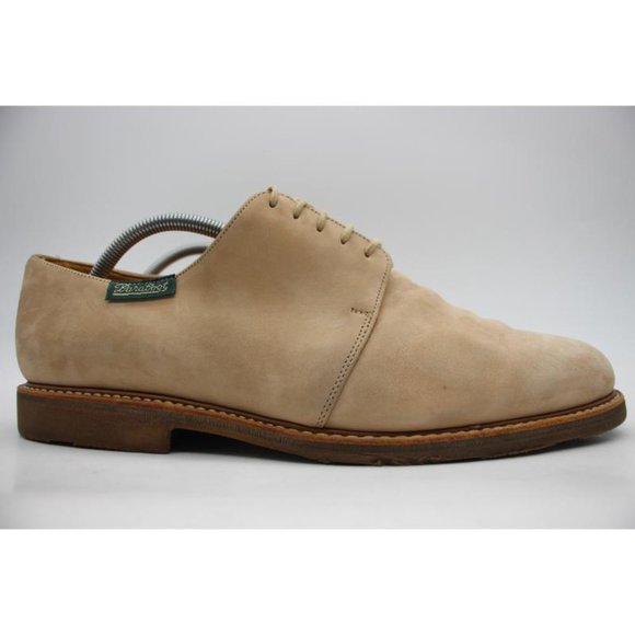 Paraboot Plain Toe Men's Size UK 10 Beige Suede Leather Derby Dress Shoes - Picture 1 of 12